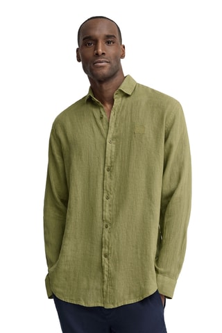 Chemise regular en lin - Vert