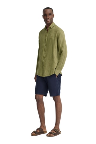 Chemise regular en lin - Vert