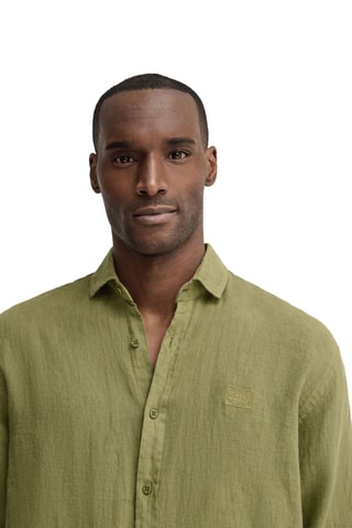 Chemise regular en lin - Vert