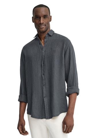 Chemise regular en lin - Gris foncé