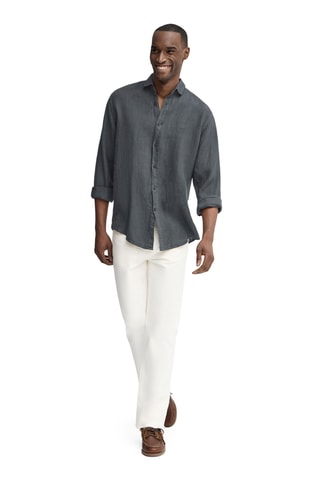 Chemise regular en lin - Gris foncé