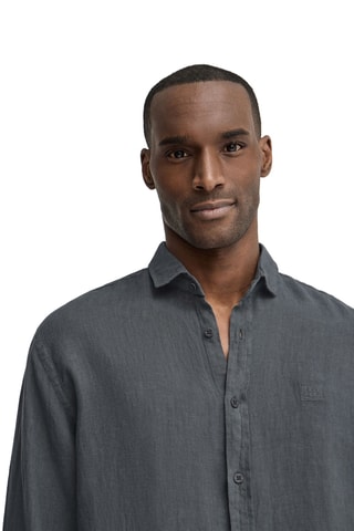 Chemise regular en lin - Gris foncé