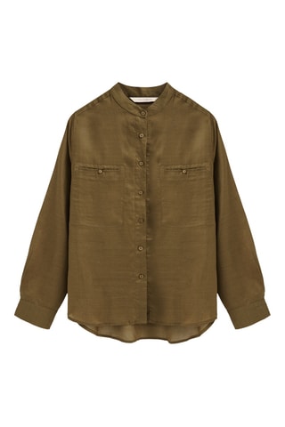 Ramie Blouse Loose - Kaki