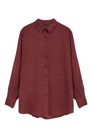 Linnen Blouse Relaxed - Bordeauxrood