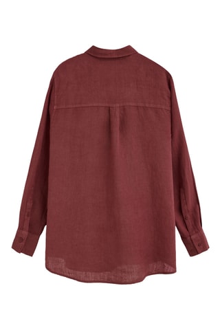 Linnen Blouse Relaxed - Bordeauxrood
