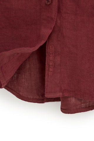 Linnen Blouse Relaxed - Bordeauxrood