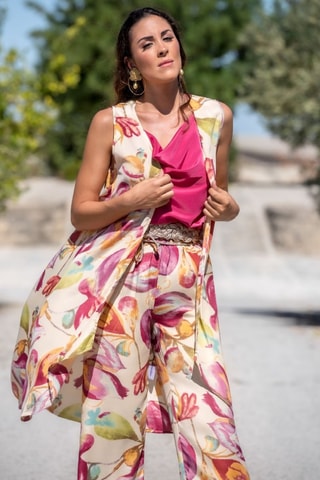 Gilet in seta - Beige