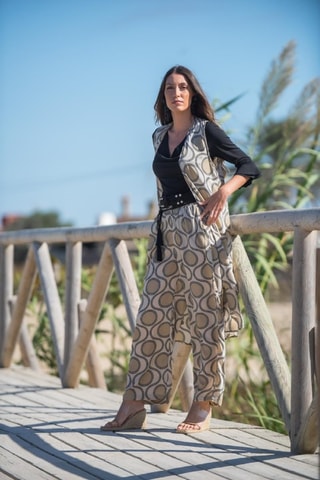 Gilet in seta - Beige