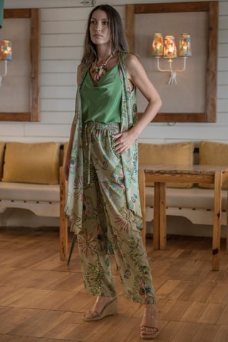 Gilet in seta - Verde