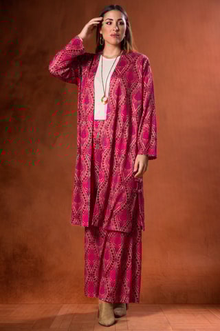 Cardigan lungo - Fucsia