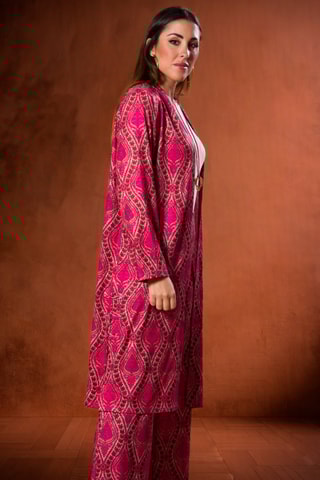 Cardigan lungo - Fucsia