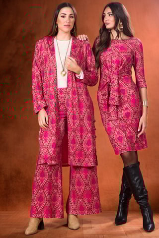 Cardigan lungo - Fucsia