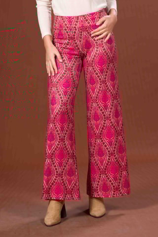 Pantaloni wide legs - Fucsia