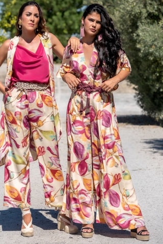 Pantaloni casual in seta - Beige