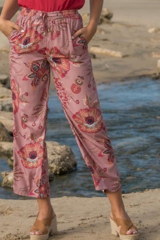 Pantaloni casual in seta - Rosa