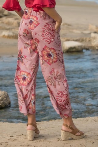 Pantaloni casual in seta - Rosa