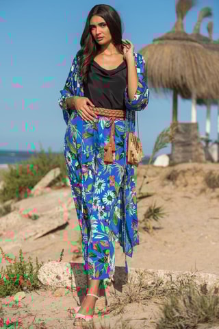 Pantaloni casual in seta - Blu