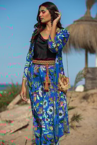 Pantaloni casual in seta - Blu