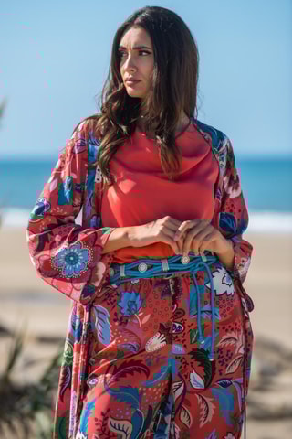 Kimono in seta - Rosso