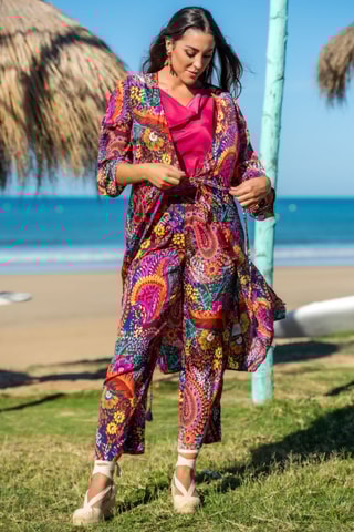 Zijden Kimono - Fuchsia