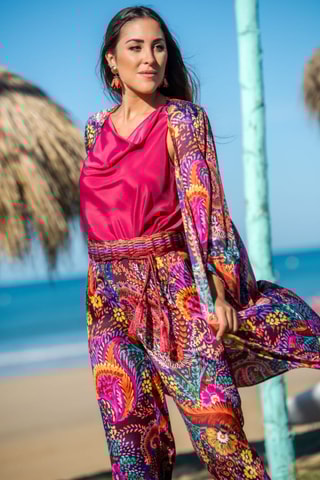 Zijden Kimono - Fuchsia