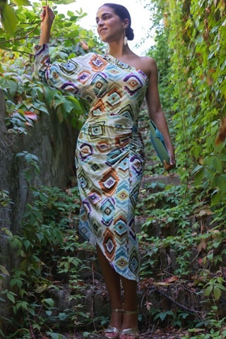 Abito asimmetrico - Multicolore