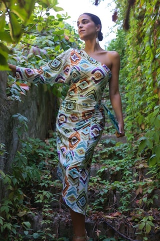 Abito asimmetrico - Multicolore