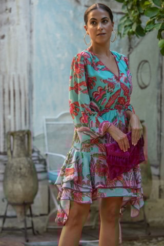 Abito con volant - Verde