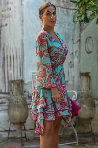 Abito con volant - Verde