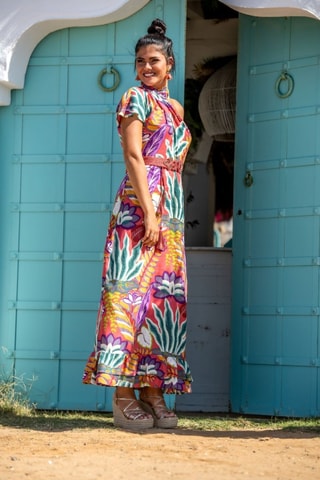 Abito asimmetrico - Rosso