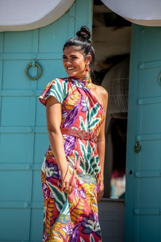 Abito asimmetrico - Rosso