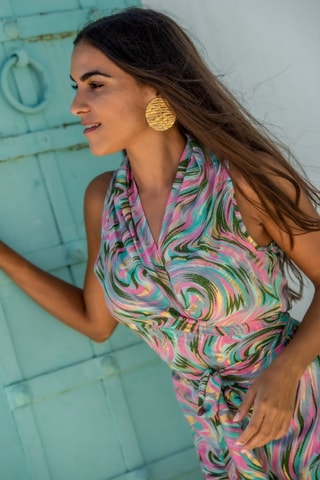 Abito lungo in seta - Rosa