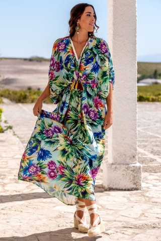 Abito a tunica in seta - Multicolore