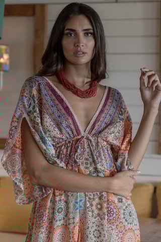 Abito lungo in seta - Arancione