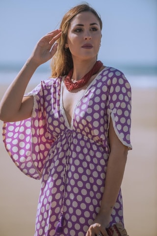 Abito lungo in seta - Viola