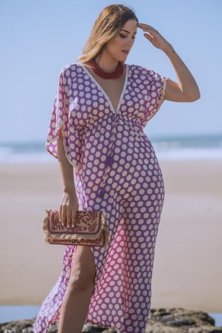 Abito lungo in seta - Viola