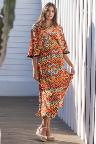 Abito lungo in seta - Arancione