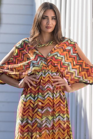 Abito lungo in seta - Arancione