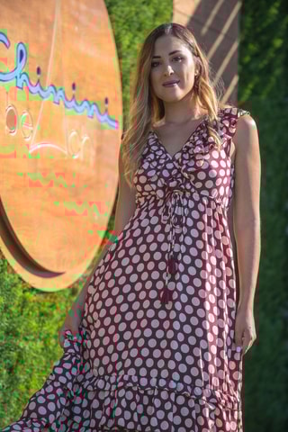 Abito lungo in seta - Bordeaux