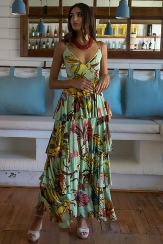 Abito con volant - Verde