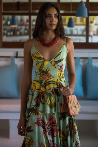 Abito con volant - Verde