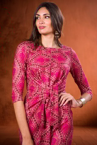 Abito taglio dritto - Fucsia