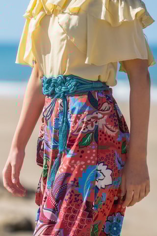 Gonna midi in seta - Rosso