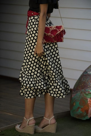 Gonna midi in seta - Nero