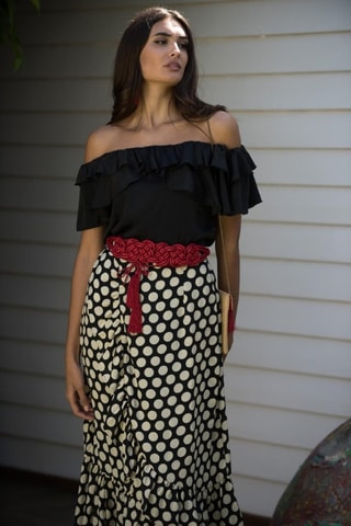 Gonna midi in seta - Nero