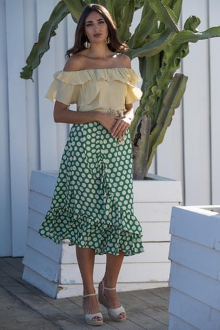 Gonna lunga in seta - Verde