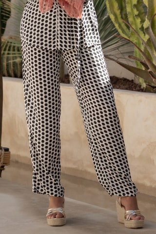 Pantaloni straight in seta - Bianco