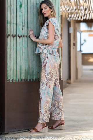 Pantaloni straight - Beige