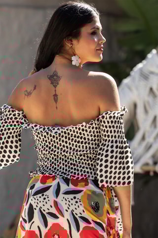 Top in seta - Bianco