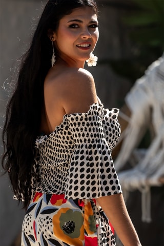 Top in seta - Bianco